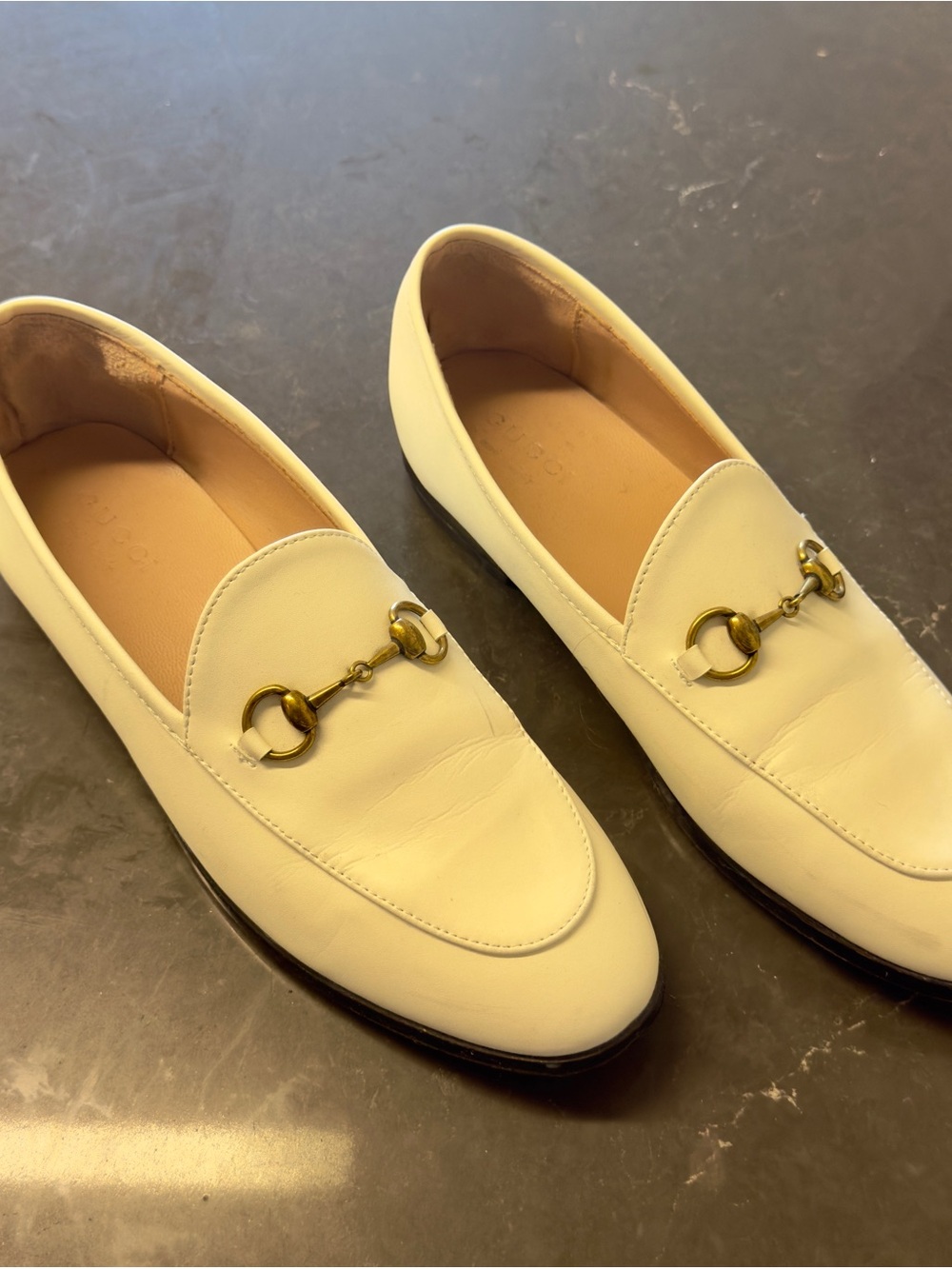 Gucci Jordaan Horsebit Loafers in Cream, size 38 - Picture 3 of 4